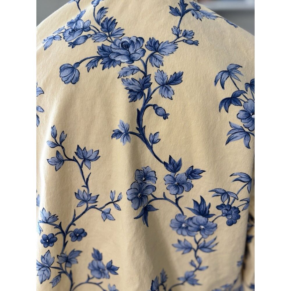 Talbots Jacket Large Stretch Button Front Yellow … - image 4